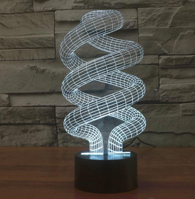 Lámpara 3D Espiral de Ahorro Energético - Luz Nocturna Romántica y Creativa