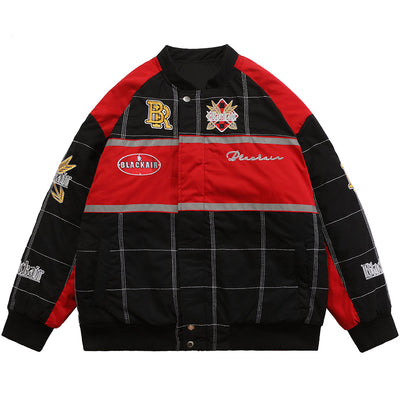 Chaqueta Suelta de Algodón con Contraste de Colores para Hombre - Image 10