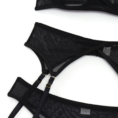 Conjunto de Lencería Sexy con Cinturón de Ligas de Tres Piezas - Image 9