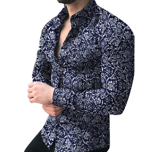 Camisa Casual Floral con Solapa Estampada de Manga Larga - Image 6