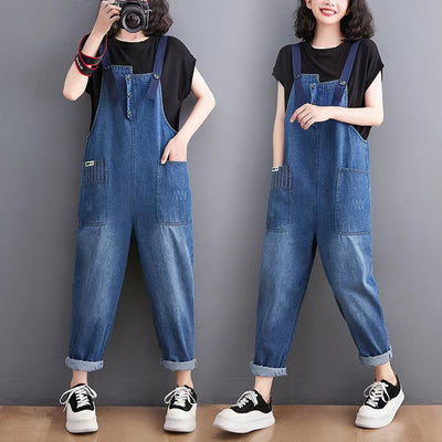 Overol Denim Suelto Retro Casual para Mujer - Image 9