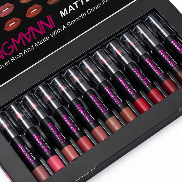 Set de Labiales Mate Antiadherente y Brillo Labial
