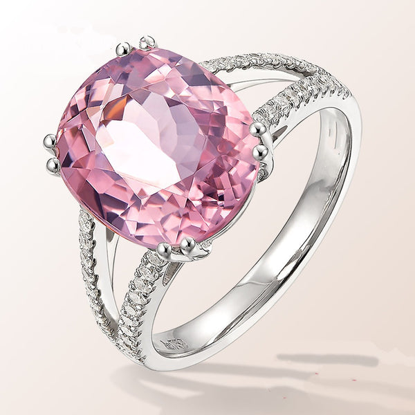 Anillo de Compromiso Europeo Americano con Incrustaciones de Diamantes