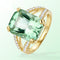 Anillo de Compromiso Turmalina Verde Estilo Europeo - Joyería Mosaico Premium