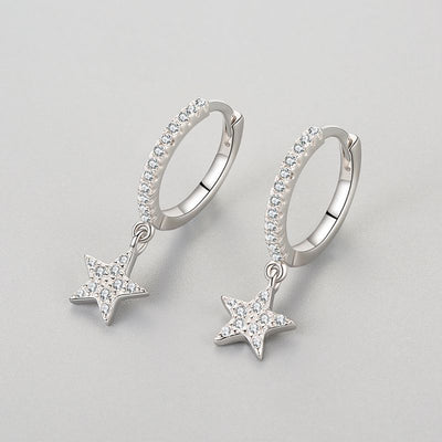 Aretes de Plata 925 con Circonitas Micro-incrustadas en Forma de Estrella - Image 10