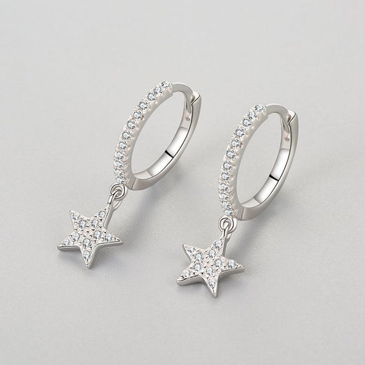 Aretes de Plata 925 con Circonitas Micro-incrustadas en Forma de Estrella - Image 10