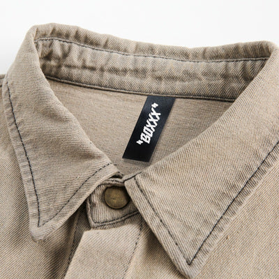 Camisa Denim Holgada con Efecto Tinta Splash - Image 18