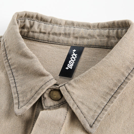 Camisa Denim Holgada con Efecto Tinta Splash - Image 18