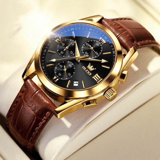 Reloj Deportivo Hombre Tres Ojos Seis Pines Resistente al Agua con Calendario - Image 12