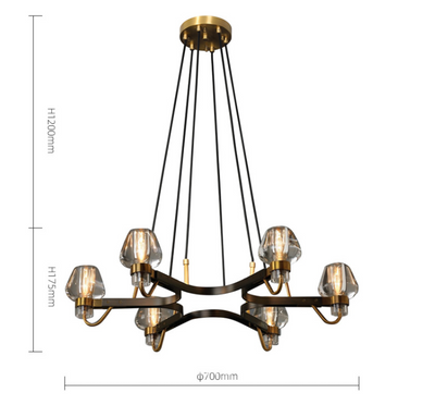 Lámpara Colgante de Cobre y Cristal - Diseño Moderno y Elegante - Image 6