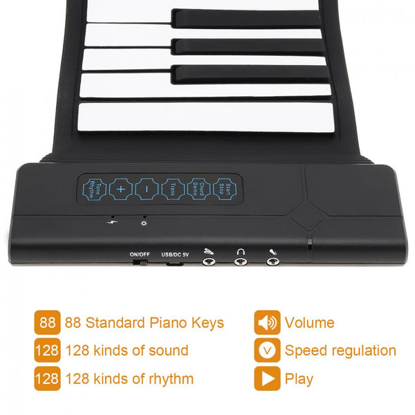 Piano Portátil Enrollable de 88 Teclas con Sonido de Instrumento Profesional