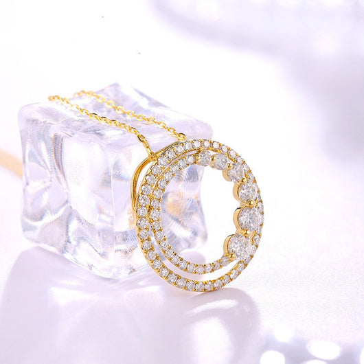 Collar de Oro Rosado 18K con Diamante Redondo - Image 5