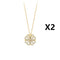 Colar Detachável De Trevo de Quatro Folhas Deformado de Estilo Explosivo Para Mulheres Um Zircão Pequeno Multi-uso Coração Curto Corrente de Clavícula Dourado 2 Peças