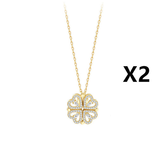Collar Trébol de Cuatro Hojas Desmontable con Circones - Cadena Corta Multiuso para Mujer - Image 12