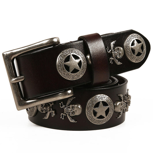 Cinturón de Cuero Unisex con Remaches - Estilo Versátil para Hombre y Mujer - Image 15