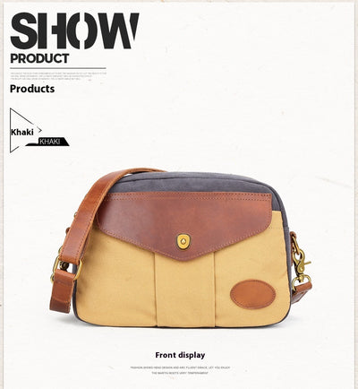 Bolsa Retro de Lona con Bloques de Color y Correa Cruzada - Image 26