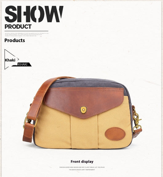 Bolsa Retro de Lona con Bloques de Color y Correa Cruzada - Image 26