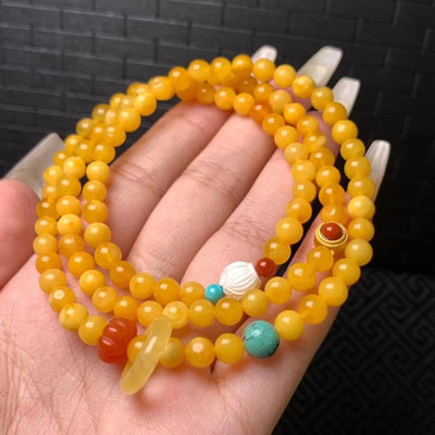 Pulsera Múltiple de Cera de Abeja y Flores de Miel Natural - Image 6