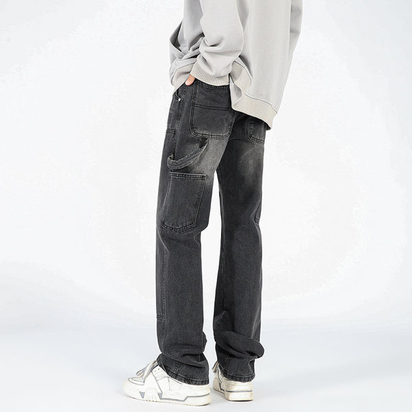 Jeans de Corte Acampanado Estilo Logging Americana para Hombre