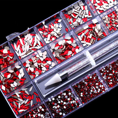 Set de Cristales de Vidrio Fondo Plano con 21 Compartimentos para Decoración de Uñas - Image 5