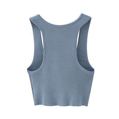 Chaleco Ajustado de Punto con Escote Profundo para Mujer - Image 10