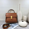 Bolso Retro de Cuero Premium con Asa de Hombro Cuadrada para Mujer