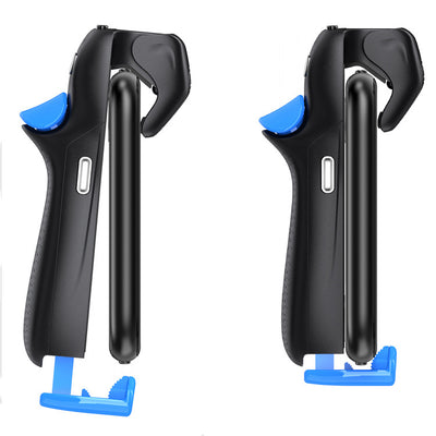 Black and blue mobile game controller with dual fire buttons and textured grip for enhanced gaming. - Image 5