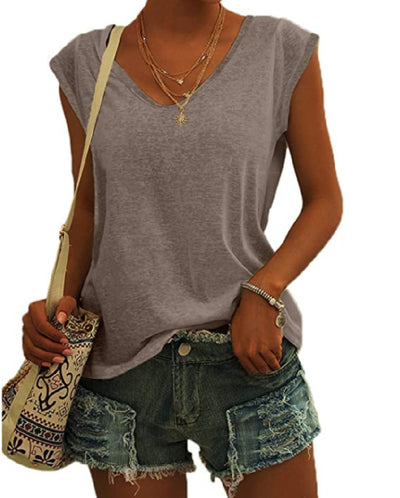 Blusa Suelta con Cuello en V - Diseño Minimalista Europeo y Americano para Mujer - Image 25
