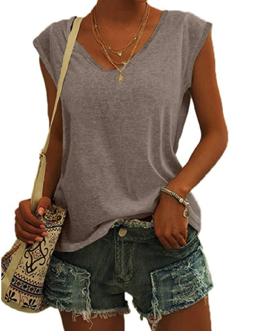Blusa Suelta con Cuello en V - Diseño Minimalista Europeo y Americano para Mujer - Image 25