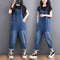 Overol Denim Suelto Retro Casual para Mujer