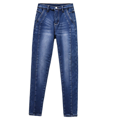 Pantalón Vaquero Slim Fit Talla Grande Mujer Terciopelo Grueso - Image 14
