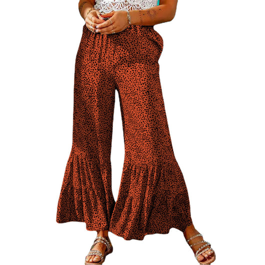 Pantalones Casuales Retro Ajustados con Cintura Elástica y Bota Acampanada - Image 8