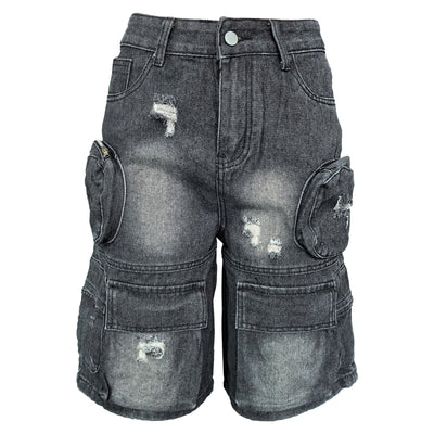 Shorts Denim Rotos con Bolsillos Lavados para Mujer - Image 6