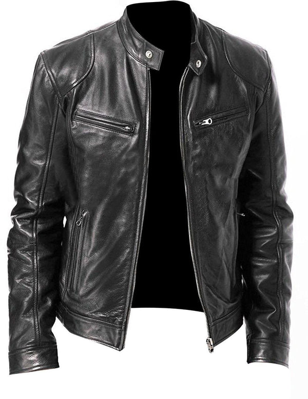 Chaqueta de Cuero PU Slim Fit - Estilo Moderno y Versátil - Image 6