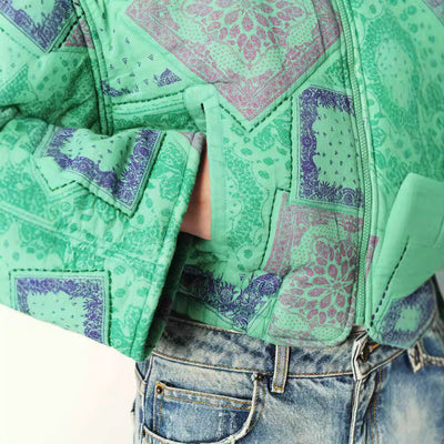 Chaqueta Acolchada de Algodón con Cierre y Estampado - Image 4