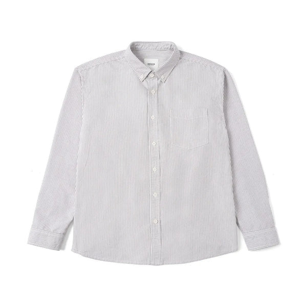 Camisa Oxford Casual a Rayas para Hombre - Manga Larga Clásica