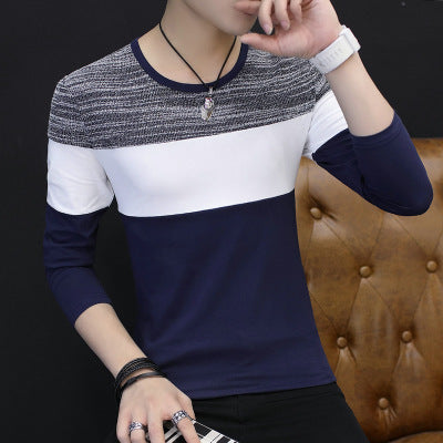 Camiseta Manga Larga Hombre Estilo Coreano - Algodón Premium Otoño