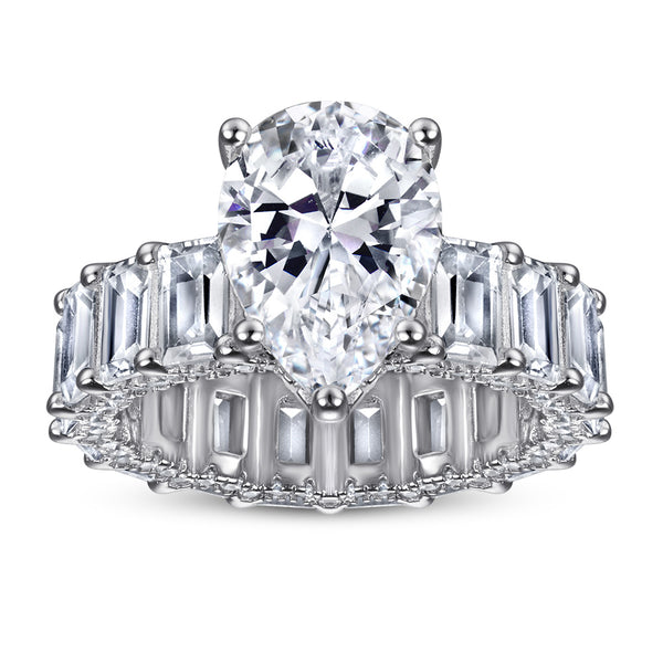 Anillo de Plata Esterlina 925 Elegante Gota de Lujo para Mujer