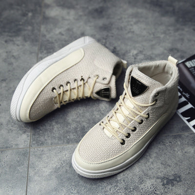 Zapatos casuales deportivos de caña alta para hombre en lino - Image 4