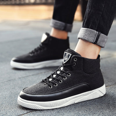 Zapatos casuales deportivos de caña alta para hombre en lino