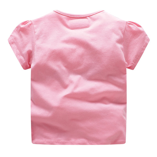Playera Infantil de Algodón con Cuello Redondo para Niñas - Image 2