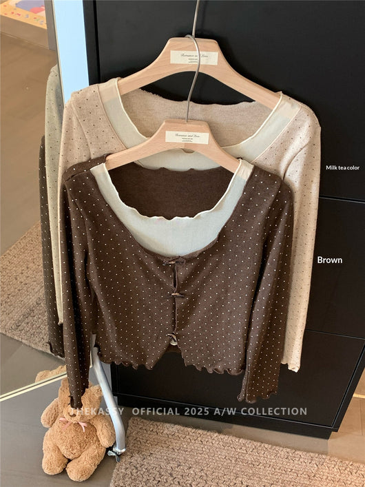 Blusa Corta Ajustada de Diseño Otoñal para Mujer - Image 13