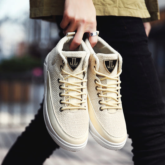 Zapatos casuales deportivos de caña alta para hombre en lino - Image 2