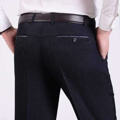 Pantalones casuales sin planchado para hombres de mediana edad