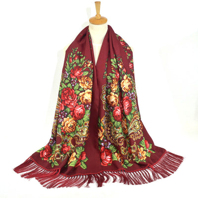 Pañuelo Étnico Largo con Borlas Estampado para Viajes - Image 12