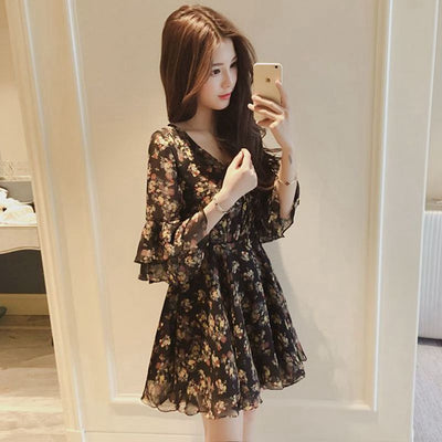 Vestido de Verano Floral en Chiffon para Mujer - Talla Pequeña - Image 4