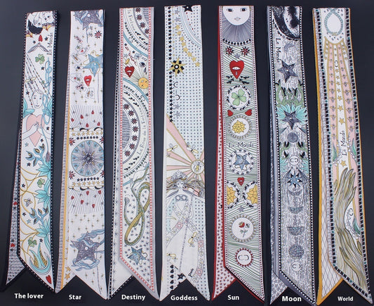 Pañuelo de Seda Twill Doble Capa Serie Tarot con Asas - Image 2
