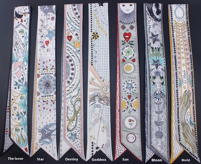 Pañuelo de Seda Twill Doble Capa Serie Tarot con Asas - Image 2