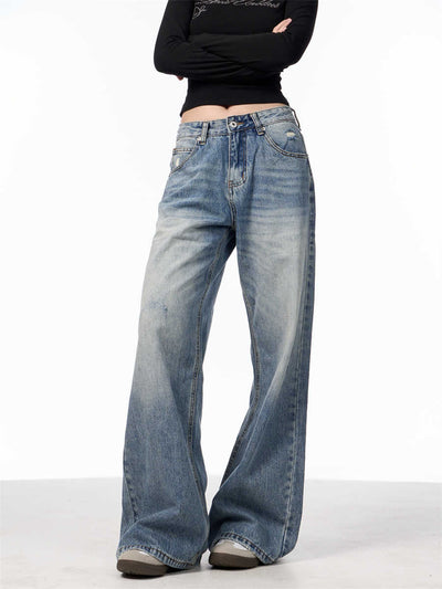 Jeans Vintage Rotos de Cintura Alta para Mujer - Azul Clásico - Image 6