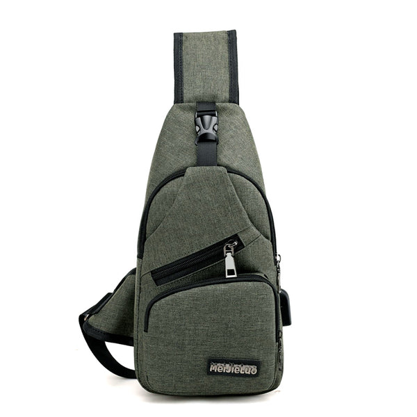 Bolsa de Pecho USB Carga Rápida - Mochila Deportiva Hombre Tela Impermeable - Image 5